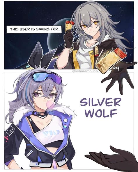 Trailblazer Stelle And Silver Wolf Honkai And 1 More Drawn By