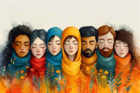 Diverse Individuals Supporting Each Other Stock Illustration