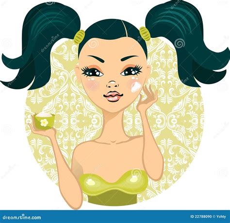 Pretty Girl With Make Up In Vector Stock Vector Illustration Of