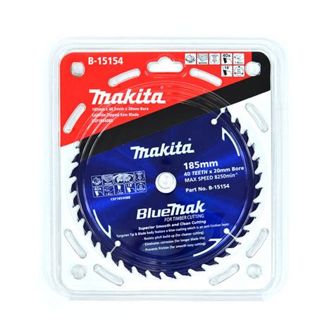 Makita Bluemak 185mm 40 Tooth Tct Wood Circular Saw Blade 20mm Bore