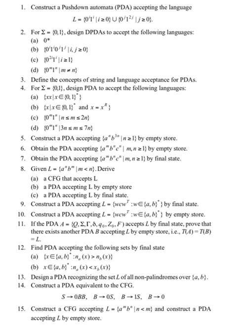 Solved Construct A Pushdown Automata Pda Accepting T