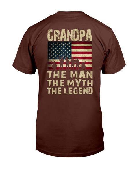 Fathers Day Grandpa The Man Myth The Legend T Shirt Atmtee