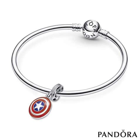 Marvel The Avengers Captain America Shield Dangle Charm PANDORA