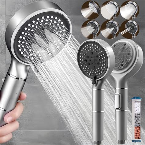 Shower Head With Handheld 6 Spray Pattern Ultimate Shower Experience Filtered Shower Head With