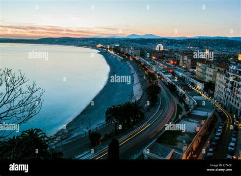 Nice Beach France At Night Stock Photos Nice Beach France At Night