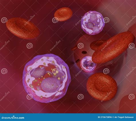 Red Blood Cells And White Blood Cells Or Neutrophils In The Blood