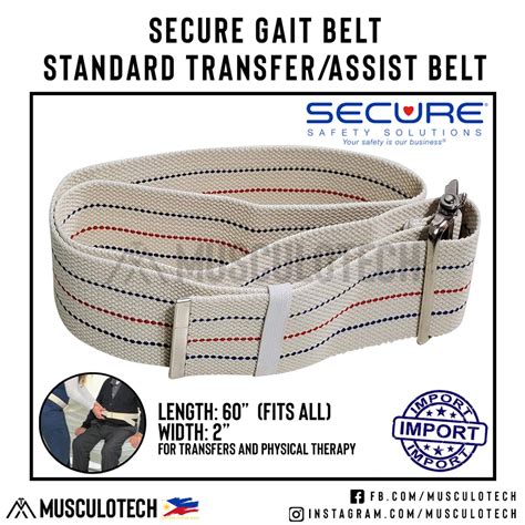 Secure Transfer Gait Belt For Physical Therapy With Metal Buckle MADE