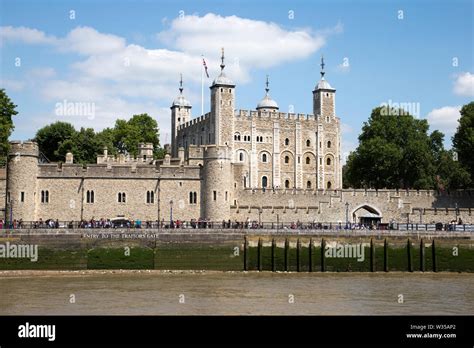 The Tower of London, Traitors Gate and the White Tower, from the river ...