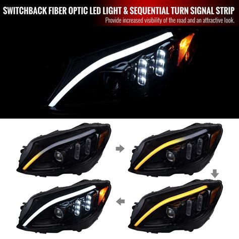 Spec D 2LHP W20515G SQ TM Gloss Black Smoke Sequential LED DRL Bar