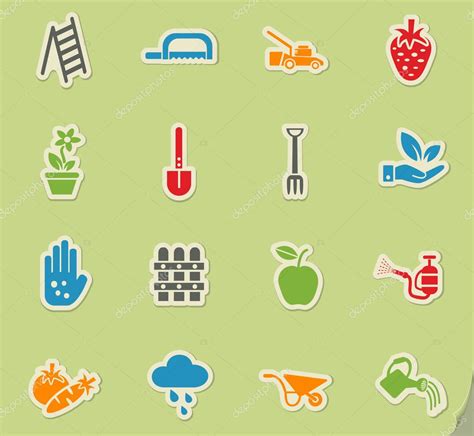 Gardening Icon Set Stock Vector Image By Ayax