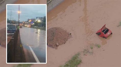 Após chuva Régis Bittencourt alaga à noite e fica intransitável por