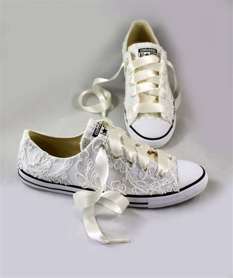 Floral Ivory Lace Wedding Converse -Ivory Lace Bridal Converses ...