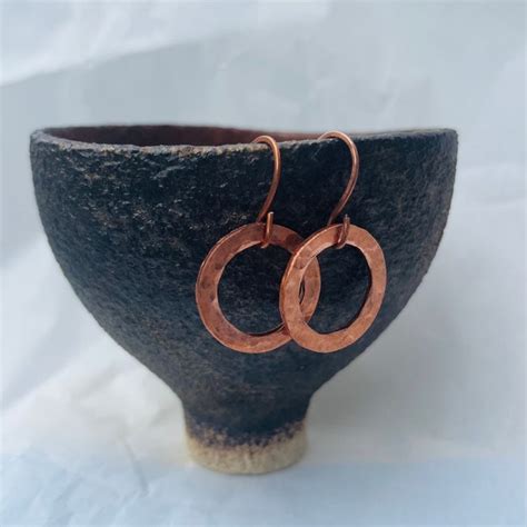 Copper Hoop Earrings Etsy