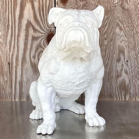 Vintage Boho Italian Glazed Terracotta Bulldog For Sale At 1stdibs