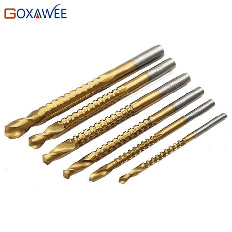 Goxawee Pcs Titanium Coated Hss Drill Saw Carpenter Woodworking