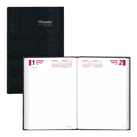 Daily Planner 2024 English Black Brownline Brownline Cda