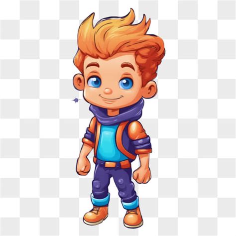 Download Cartoon Character with Orange Hair and Blue Pants Cartoons ...