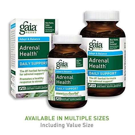 Gaia Herbs Adrenal Health Daily Support Liquid Phyto Caps 60 Count