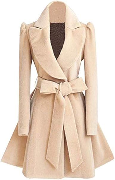 Beautisun Mantel Damen Parka Elegant Trenchcoat Lang Revers Herbst