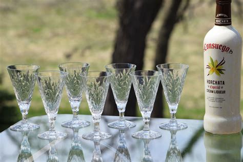 Vintage CRYSTAL Wine Glasses, Set of 7, Seneca, Elegance, 1940's ...