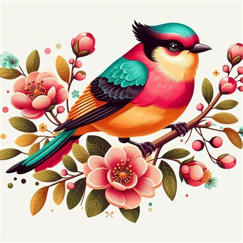 Premium Psd Premium Ai Image Brightly Colored Bird Sitting On A