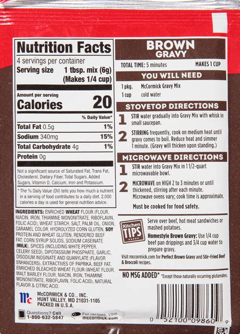 Mccormick Brown Gravy Mix Planogram Back