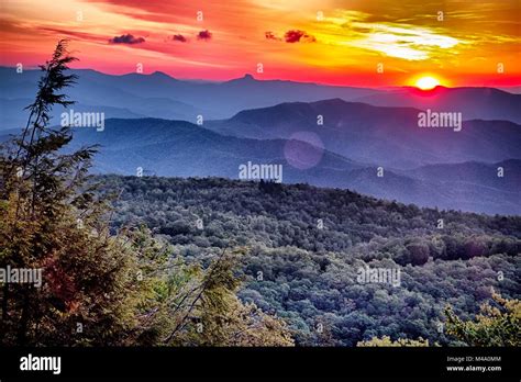 Blue Ridge Parkway Summer Appalachian Mountains Sunset Stock Photo Alamy