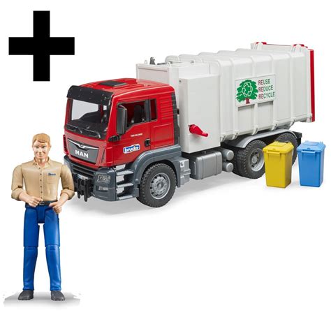 Bruder Man Tgs Side Loading Garbage Truck With Driver