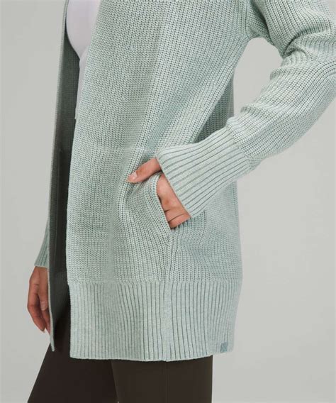 Lululemon Cashlu Sweater Wrap Heathered Silver Blue Lulu Fanatics