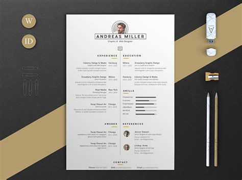 Cv Resume Template Behance
