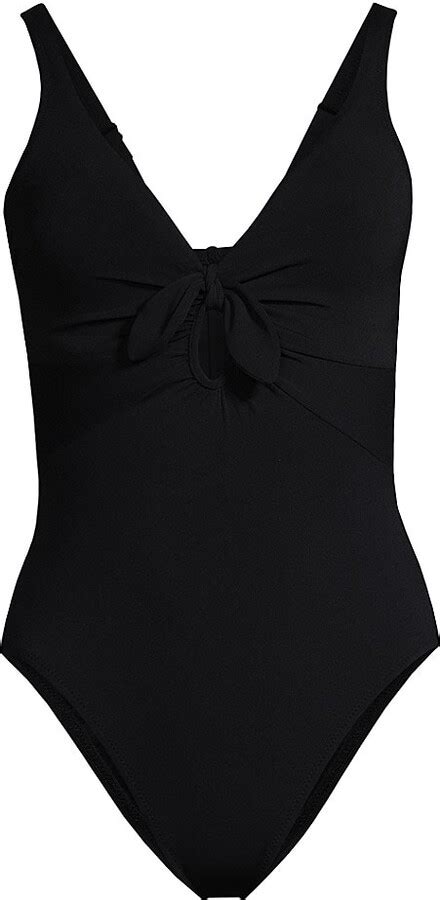 Robin Piccone Ava Plunge Bow One Piece Swimsuit Shopstyle