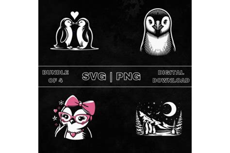 Cute Penguin Svg Bundle Penguin Clipart Graphic By Younique Aartwork