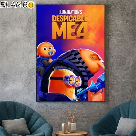 Official Despicable Me 4 Poster Wall Art Elambotee In 2024 Poster