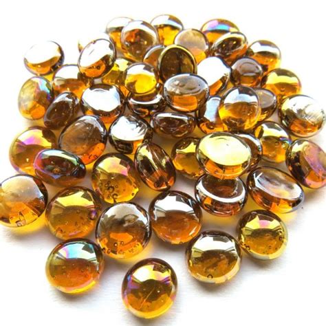 Small Amber Diamond Glass Pebbles Pebbles Are Perfect For Decoration Of Your Table For All