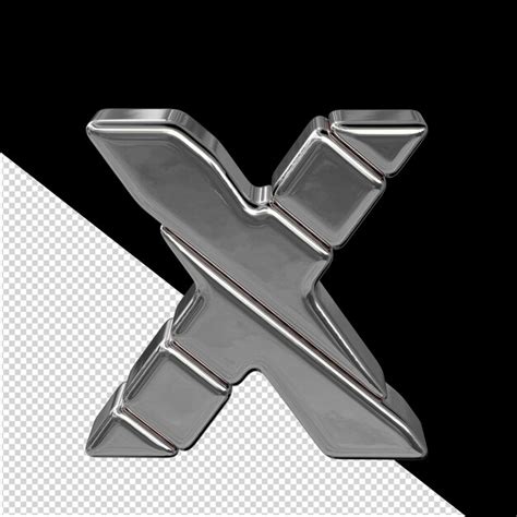 Premium Psd Symbol Made Of Diagonal Silver 3d Blocks Letter X