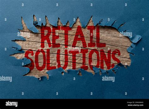 Hand Writing Sign Retail Solutions Business Concept Process Of