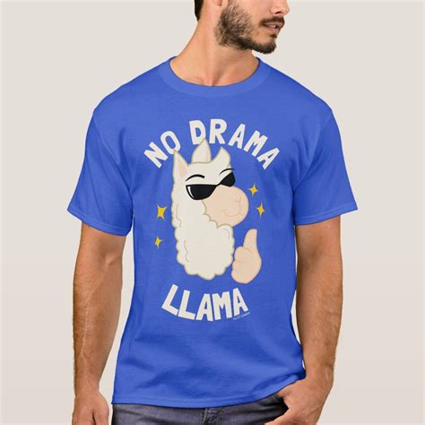 No Drama Llama T Shirt Zazzle Llama Drama Mens Shirts Mens Tshirts