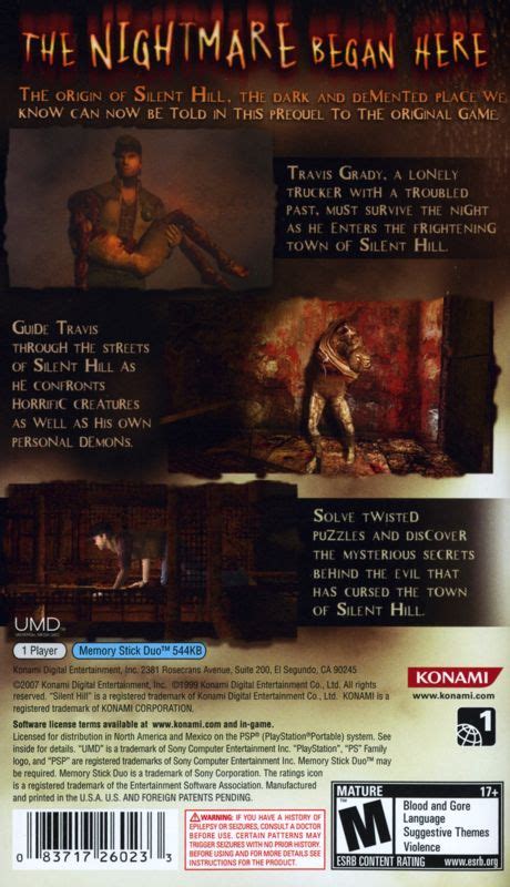 Silent Hill Rigins Cover Or Packaging Material Mobygames