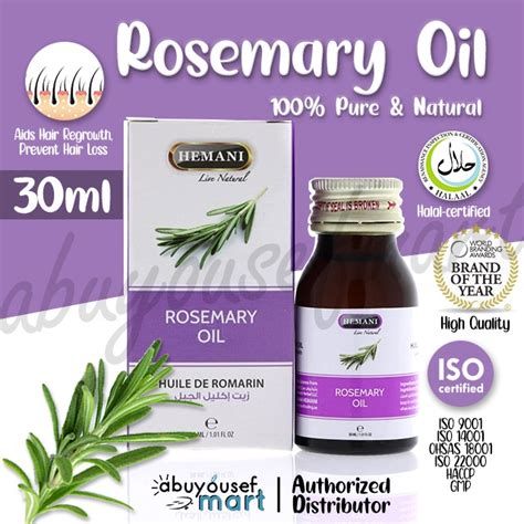 Hemani Rosemary Oil Minyak Rosmeri 30ml Rawat Rambut Gugur Lebat