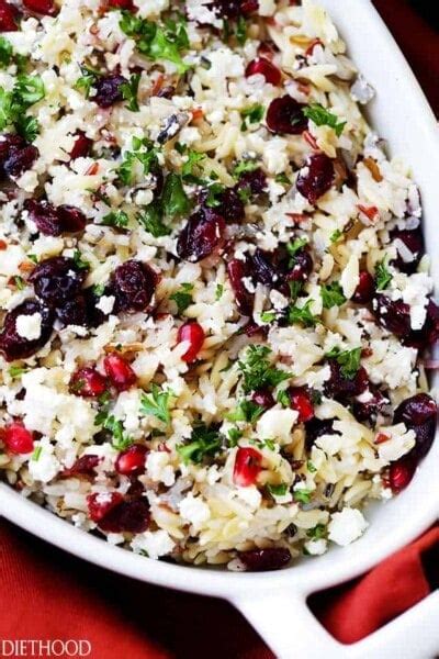 Orzo Salad With Feta And Cranberry Pomegranate Vinaigrette Diethood