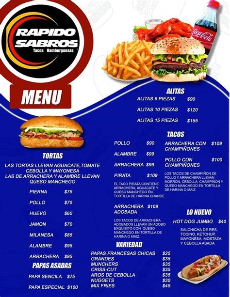 Menu At Rapido Y Sabroso Restaurant Monterrey