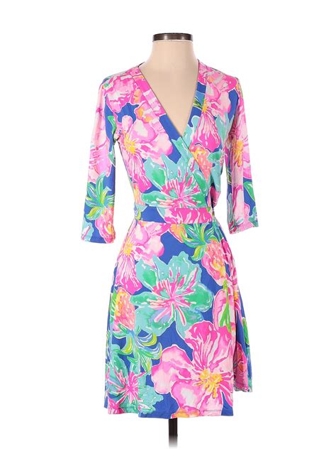 Lilly Pulitzer Floral Multi Color Pink Casual Dress Size S 66 Off