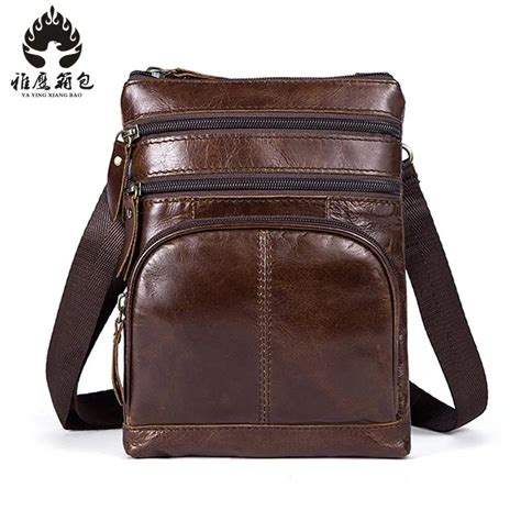 Cow Leather Men Messenger Bag Casual Business Vintage Mens Bag Genuine