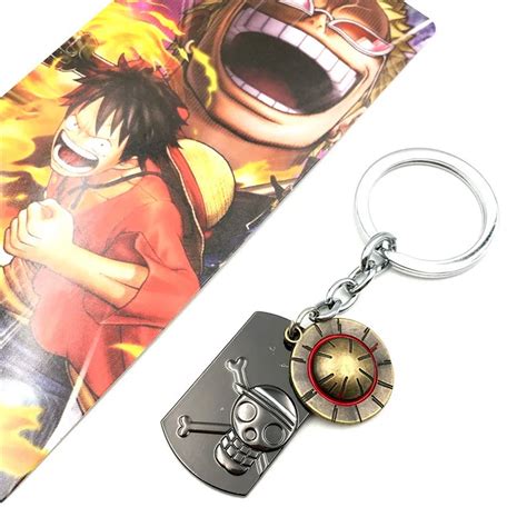 Hot Anime Series One Piece Keychain Luffy Straw Hat Skull Key Chain