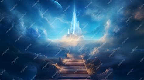 Premium AI Image | Stairway to heaven concept art Glowing staircase