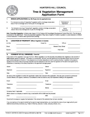 Fillable Online Tree Vegetation Management Application Form Hunter