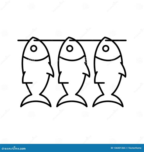 Dried Fish, Vector Illustration Stock Vector - Illustration of salted ...