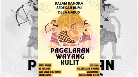 Live Streaming Pagelaran Wayang Kulit Dalam Rangka Sedekah Bumi Desa