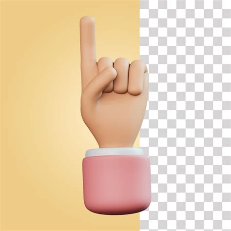 Una Mano 3d Con Un Dedo Apuntando Hacia Arriba Archivo PSD Premium