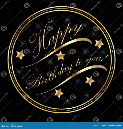 Happy Birthday Gold Card Greetings Stock Vector - Image: 23777993